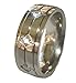 EEJ His and Hers Sterling Silver Wedding Ring Set 3 Piece 925 Sterling Silver & Titanium Cz Cubic Zirconia Wedding Ring Set