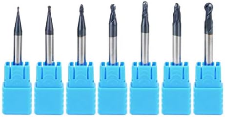 Best Quality - Milling Cutter - 7Pcs Tungsten Carbide Router Bit Set 2 Flutes End Mill Ball Nose Engraving CNC Radius 0.5-2.0MM End Mill Milling Cutter Tool - by tto - 1 PCs