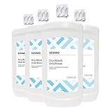 Amazon Brand - Solimo Dry Mouth Oral Rinse, Alcohol Free, Mint, 33.8 Fluid Ounce (Pack of 4)