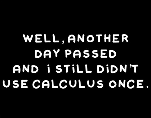 Well, Another Day Passed And i Still Didn't Use Calculus Once - 9"x 3-1/2" - Vinyl Die Cut Decal / Bumper Sticker For Windows, Trucks, Cars, Laptops, Macbooks, Etc.