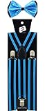 Enimay Combo Pack Suspenders & Bow Ties Blue Stripe