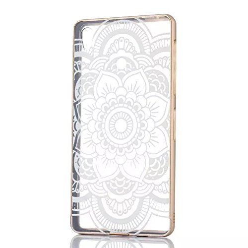 PIZU Aluminum Metal Gold Bumper Frame Case with Acrylic Back Plate Sliding Cover Colorful Painted Pattern Case for Sony Xperia Z3 Lotus