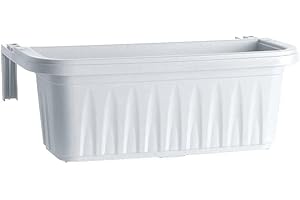 BAMA Apollo Exports International AP-30217WH 20" Adjustable Railing Planter, White