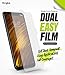 Ringke Dual Easy Film 2 Pack Compatible with Xiaomi Pocophone F1 High Resolution Anti-Smudge Coating Easy Application Case Friendly Screen Protector for Poco F1