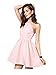Enlishop Women Junior Sleeveless Pleated Neck Halter Fit and Flare Prom Summer Dress M Pink