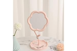 Flower-Shaped Makeup Mirror for Desk Vanity Mirror for Bedroom,Living Room and Minimal Spaces Room Decor Home Decorations