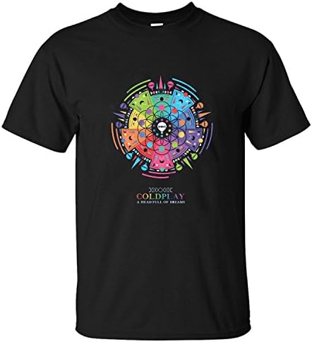 XBMW Men's Coldplay Tour 2016 Logo Music Band Short Sleeve T-shirt black M