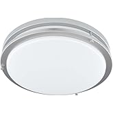 Good Earth Lighting 14-inch Flush Mount Ceiling Fixture,1450 Lumens, 5 Color Changing Temperatures, White Acrylic Diffuser wi