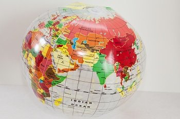 Transparent 16 Inch Inflatable World Globe - Thumbnail 2