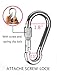 Raxwalker Aluminum Alloy Connector 360° Rotational Device Swivel 30KN, set of 3 Carabiners For Rock Climbing Web Tree Rope Climbing Hammock Swing Setting