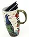 Cypress Home Boxed Ceramic Latte Travel Cup 17oz, Proud Peacocks