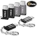 Micro USB to USB C Adapter (6 Pack),Type C Keychain Charger for Samsung Galaxy S10 S9 S8 Plus S10E Note 9 8 10 S20 Ultra 20,Google Pixel 2 3 3A XL,LG V50 V40 V35 V30 G7 G8 Thinq,Moto Z2 Z3 Z4,S21 21
