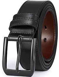 Beltox Fine Menâ€™s Casual Leather Jeans Belts 1 1/2â€ Wide 4MM Thick Alloy Prong Buckle Work Dress Belt for Menï¼ˆBlack Belt with Black Buckleï¼Œ52-54ï¼‰
