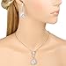 EVER FAITH Elegant Austrian Crystal Clear Zircon Jewelry Set for Bride Bridesmaid, Wedding Prom 8-Shape Necklace Earring Sets for Women Silver-Tone