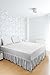 Bed Ruffle Skirt (King, White) Brushed Microfiber Bed Wrap with Platform - Easy Fit Gathered Style 3 Sided Coverage by Utopia Bedding