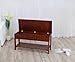 Roundhill Furniture Quality Solid Wood Shoe Bench with Storage, Cherry
