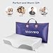 Anvo Memory Foam Pillow, Neck Contour Cervical Orthopedic Pillow for Sleeping Side Back Stomach Sleeper, Ergonomic Bed Pillow for Neck Pain - Grey