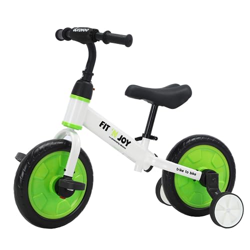 UBRAVOO Trike to Bike Riding Tricycles for Boys Girls 2-5, Fit 'n Joy Kids Balance Bike with Pedals & Training Wheels Options, 4-in-1 Starter Toddler Training Bicycle