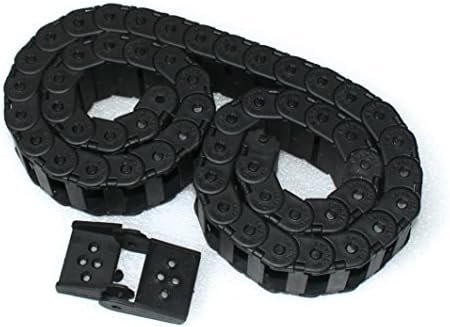 18 x 37mm Plastic Cable Drag Chain Wire Carrier Black 1000mm