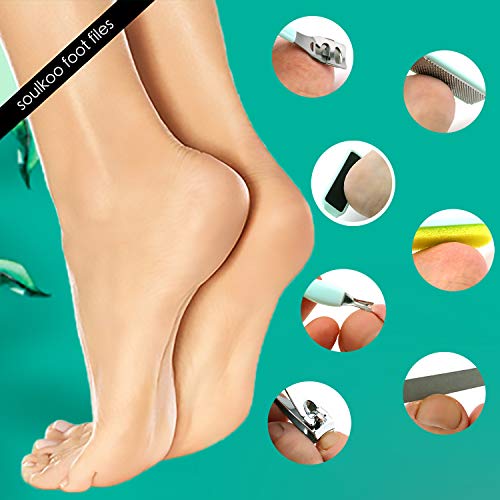 Professional Pedicure Kit, Foot File Callus Remover -soulkoo Foot Scrubber Callus Removers for Feet Foot Scraper Foot Rasp Grater Professional Callus File for Wet and Dry Feet
