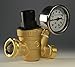 RV Rhodes Water Pressure Regulator Valve, Brass Lead-Free Adjustable Water Pressure Reducer with Gauge for RV Camper, Includes Inlet Screened Filter
