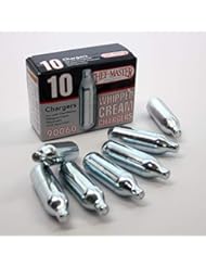 Chef-Master Whipped Cream Chargers, 10 Pack of 8 gram Cartridges for Whipped Cream Chargers, Nitrous Oxide Cream Chargers, Easy to Use, Pack of 10 Units