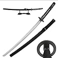 MAKOTO Black Kenshin Reverse Blade Katana, Japanese Sword with Table Top Display Stand