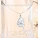 JEWELRIESHOP Super Bling Bling Classic Design Cubic Zirconia CZ Pear Shape Tear Drop Pendant Necklace