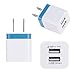 AutumnFall® Home Travel Dual Port AC USB Wall Charger for iPhone & Samsung Galaxy S7 (Blue)