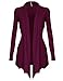 DRSKIN Women's Open - Front Long Sleeve Knit Cardigan (Cardigan Wine, XL)