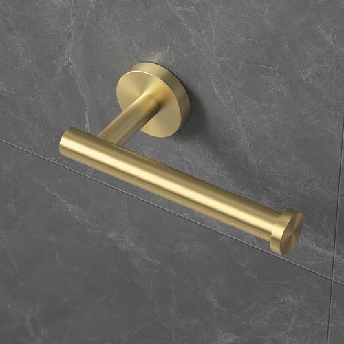 KES Toilet Roll Holder Wall Mounted, Brushed Brass Toilet Paper Holder, Gold Loo Roll Holder for Bathroom & Kitchen, Brushed Finish, A2175S12-BZ — image 1