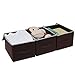 SONGMICS Large Storage Bins Cube Box with lids and Dual Non-woven Handles for Home Closet Bedroom Drawers Organizers Set of 3, Brown URLB40K