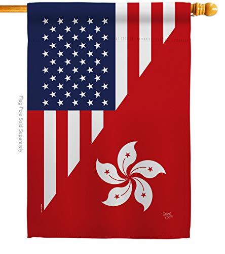 Breeze Decor US Hong Kong Friendship House Flag Regional American Alliance Worl…