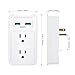 AUKEY USB Outlet with Dual AC Outlet and Dual 2.1A USB Charging Port Power Strip | ETL Certified - White