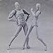 Action Figure Drawing Model, Artists Action Figure Model Jointed Movable Human Mannequin for Sketching, Painting, Drawing, Cartoon Figures Action - Shipped from US (Man and Woman Set) ( Gray)