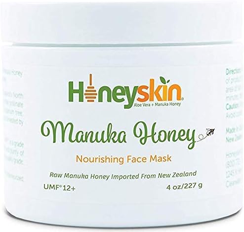 Raw Manuka Honey Face Mask - with Organic UMF 12+ Factor for Skin Lightening and Hydration - Natural Eczema, Psoriasis and Acne Scar Treatment Cream - Redness, Blackhead and Skin Tag Remover (4oz)