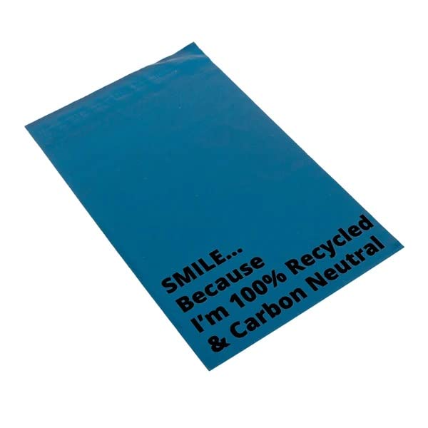 Blue Mailing Bags (50 Pack), 10 X 14 Inch, Polythene Postage Plastic Postal Mail Seal Special. Self Seal Postal Bags Large Size Mail Sacks for Packing Packaging Postage Envelopes Mailers