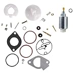 DEF 796184 Carburetor Overhaul Rebuild Kit with 699915 Carburetor Fuel Solenoid Valve for Briggs & Stratton Lawn Mower Tractor