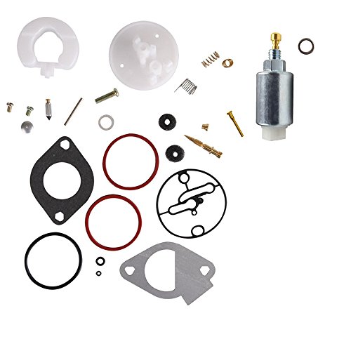 DEF 796184 Carburetor Overhaul Rebuild Kit with 699915 Carburetor Fuel Solenoid Valve for Briggs & Stratton Lawn Mower Tractor