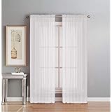 Interior Trends 2 Piece Fully Stitched Sheer Voile Window Panel Curtain Drape Set (84