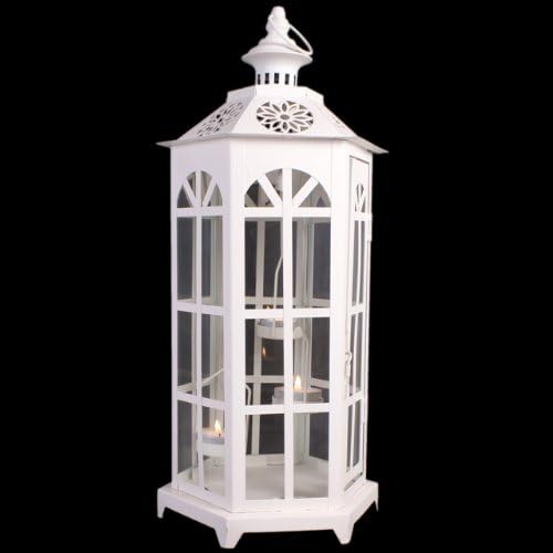 Extra Large Cream Metal Triple Candle Lantern Amazon.co.uk Kitchen & Home