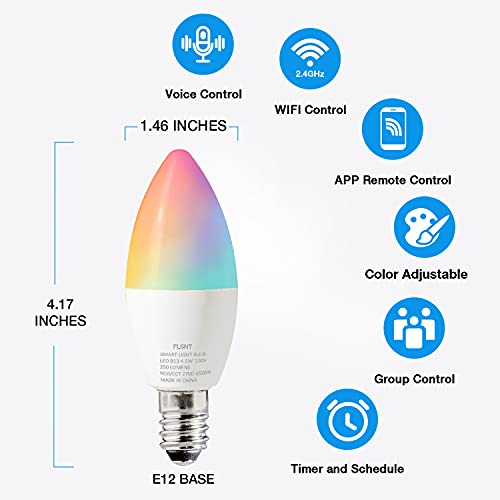 LED Smart Bulbs,LED Color Changing Candelabra Bulb,WiFi