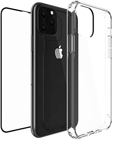 LUVVITTClear View Case Designed for iPhone 11 Pro + Tempered Glass Screen Protector for Apple iPhone XI 11 Pro 5.8 inch 2019 - Black
