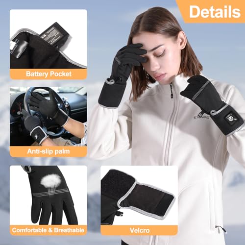 Savior Heated Glove Liners,Electric Heated Thin Gloves with Remaining Power Display,Rechargeable