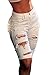Dokotoo Womens Casual Denim Destroyed Bermuda Shorts Jeans X-Large White