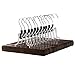 SONGMICS 12 Pack Wooden Pants Hangers, Premium Solid Wood with Non-Slip Felt, Hold Pants Tightly, Smooth Finish Wood Skirt Hangers, with 360° Swivel Hook, Dark Walnut UCRW07V12