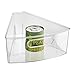 mDesign Kitchen Cabinet Lazy Susan Storage Organizer Bin with Front Handle - Small Pie-Shaped 1/8 Wedge, 4