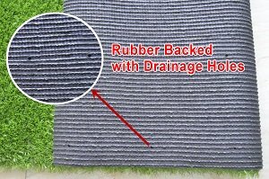 Synturfmats Premium Indoor/Outdoor Green Artificial Grass Rug - Decorative Synthetic Turf Runner Rugs Carpet with Drainage Holes, Two-Tone Green 1.2in Blades (4'x6') - Thumbnail 3