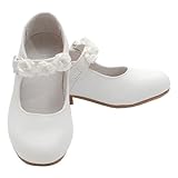 Im Link Girls Ary Jane Flower Accent Flat Dress Shoes Toddler Little Girl