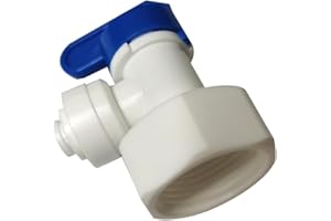 YZMSZ Acetal Copolymer RO Water Storage Tank Ball Valve,1/4 inch O.D. Tubing x 3/4 inch Female Speedfit Shut Off Valve,Quick Push to Connect Plastic Plumbing Fitting Push Fit (pack of 5)